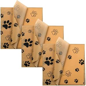 60 sheets 20 x 20 inch brown kraft dog paw print tissue paper puppy paws gift wrap tissue for gift bags wrapping diy crafts