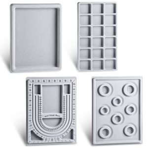 4 pieces bead design boards mats bracelet design board flocked bead board necklace beading jewelry organizer tray diy jewelry making tray bead tray for jewelry making