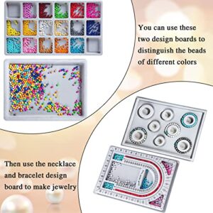 4 Pieces Bead Design Boards Mats Bracelet Design Board Flocked Bead Board Necklace Beading Jewelry Organizer Tray DIY Jewelry Making Tray Bead Tray for Jewelry Making