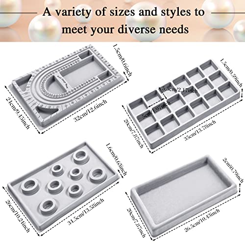 4 Pieces Bead Design Boards Mats Bracelet Design Board Flocked Bead Board Necklace Beading Jewelry Organizer Tray DIY Jewelry Making Tray Bead Tray for Jewelry Making