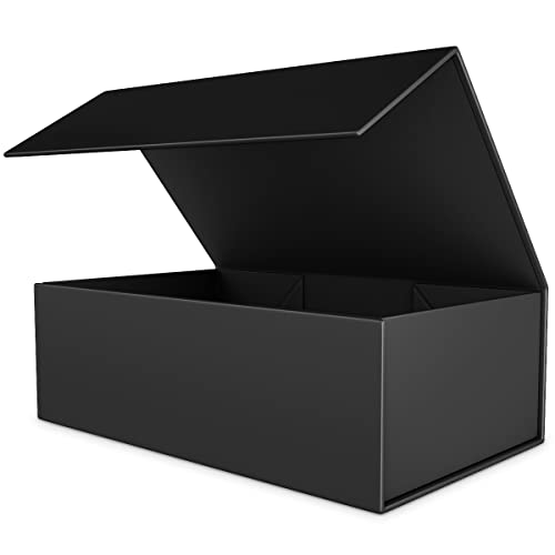 Gift Box Black with Magnetic Closure Lid 10" X 6" X 3" Gift Box for Presents,Luxury for Gift Packaging, Bridesmaid Gifts Box, Magnetic Gift Box for Gifts, Cute Box,Birthday Gift Box,Christmas Gift Box