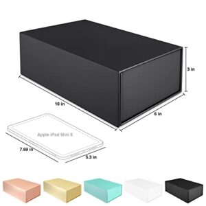 Gift Box Black with Magnetic Closure Lid 10" X 6" X 3" Gift Box for Presents,Luxury for Gift Packaging, Bridesmaid Gifts Box, Magnetic Gift Box for Gifts, Cute Box,Birthday Gift Box,Christmas Gift Box