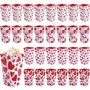 mimind 32 pieces valentine’s day popcorn boxes love heart conversation treat candy goodie boxes cardboard popcorn container for valentine wedding birthday party supplies, 4 designs