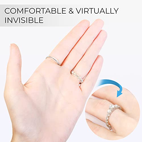 5 STARS UNITED Ring Sizer Adjuster for Loose Rings - 12 Pack, 2 Sizes for Different Band Widths – Silicone Ring Size Adjuster - Invisible Ring Guards for Women and Men