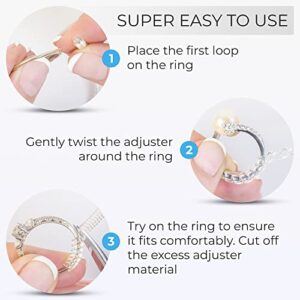 5 STARS UNITED Ring Sizer Adjuster for Loose Rings - 12 Pack, 2 Sizes for Different Band Widths – Silicone Ring Size Adjuster - Invisible Ring Guards for Women and Men