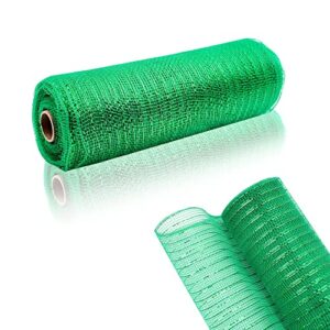 2 rolls emerald green deco mesh ribbon 10 in x 30 ft mesh ribbon for st. patrick’s day diy wreath supplies party christmas tree decorations poly mesh gift wrapping bows