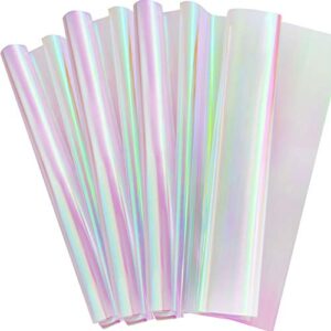 outus iridescent cellophane roll iridescent wrapping paper cellophane wrap for gift baskets iridescent film halloween christmas diy wrapping decoration supplies (pink,39 x 138 inch)