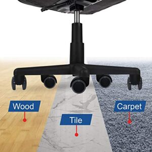 Guildrey Office Chair Caster Wheels, 7/16” (11mm) Stem Diameter, Protecting Floor Rubber, Standard Stem, Easy Install for Replacement, Set of 5