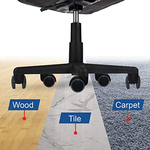 Guildrey Office Chair Caster Wheels, 7/16” (11mm) Stem Diameter, Protecting Floor Rubber, Standard Stem, Easy Install for Replacement, Set of 5