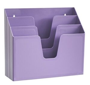 acrimet horizontal triple file folder holder organizer (purple color)