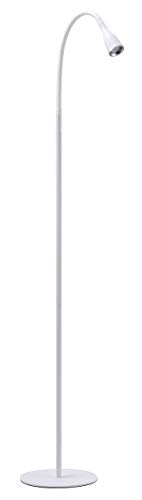 BLACK+DECKER Gooseneck LED Floor Lamp, 54" Height with Weighted Base, White (VLED1824F-WHITE-BD)