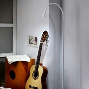 BLACK+DECKER Gooseneck LED Floor Lamp, 54" Height with Weighted Base, White (VLED1824F-WHITE-BD)