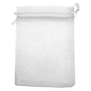 cotosey 50pcs organza bags 12×16 inch sheer organza favor bags extra large organza drawstring bags (white)