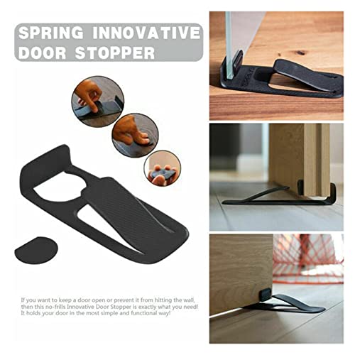 LJFMDLN Spring Innovative Door Stopper Properly Holds Your Door Open Door Holder Multi-Function Door Stopper Protector ( Color : Black )