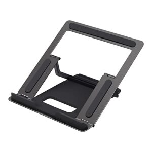 aluminum portable laptop stand for desk,adjustable ergonomic laptop holder, metal computer stand 4 angle anti-slip compatible with 9 to 15.6inch laptop(black)