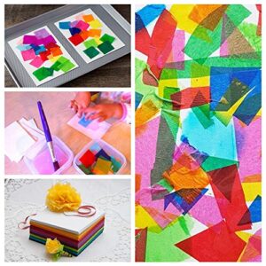 Exquiss 3400 Sheets Tissue Paper Squares 2 inch Bulk 34 Colors for Art Paper Craft Scrunch Art Kids Craft DIY Craft Tracing Scrapbooking Embellishments Rainbow School Supplies(2 x 2 inch)