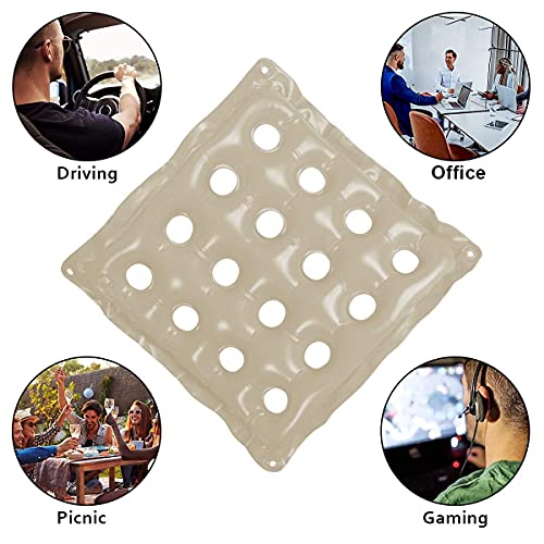 Inflatable seat Cushions,air Cushion,air Cushion seat,sit Cushion,with air Vent, can be a Small Amount of air or Water, Very Suitable for Office Chair and Wheelchair use(Grey19inch)