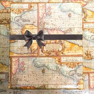 cakesupplyshop celebrations world map bon international voyage globe traveller gift wrap wrapping paper – 12ft folded with tags