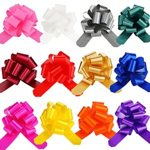 pull bows for gift wrapping, gift bows with ribbon mixed color bows gift wrap bows for wedding, birthday, anniversary, party favors 6 inch (24 pieces)