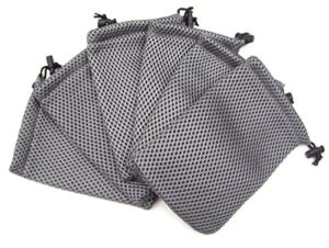 all in one 6pcs grey nylon mesh drawstring bag pouches for mini stuff cellphone mp3 10x15cm (4×6 inch)
