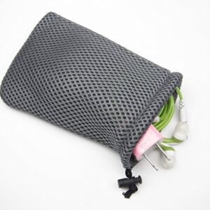 ALL in ONE 6pcs Grey Nylon Mesh Drawstring Bag Pouches for Mini Stuff Cellphone Mp3 10x15cm (4x6 Inch)