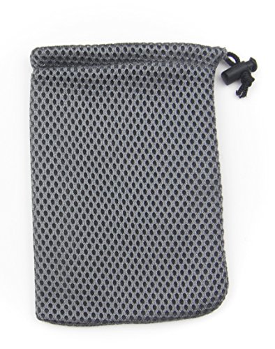 ALL in ONE 6pcs Grey Nylon Mesh Drawstring Bag Pouches for Mini Stuff Cellphone Mp3 10x15cm (4x6 Inch)