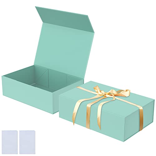 Luxury Large Gift Box 13.8x9x4.3 Inches Storage Box Ribbon Magnetic Closure for Luxury Packaging Box for Mother's Day, Birthdays, Bridal Gifts,Weddings