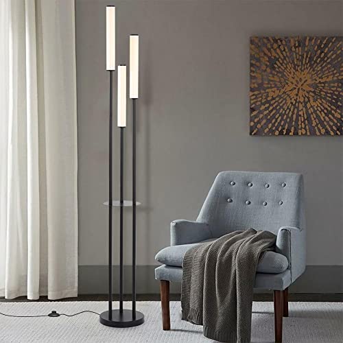 ZEROUNO LED Floor Lamp, Modern Floor Lamp with Remote Control& Stepless Dimmable, 3-Light with Foot Switch, Brightness Adjustable Standing Lamp for Living Room, Bedroom, Study and Office.