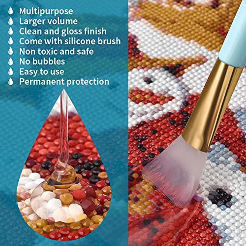 LANBEIDE Updated Diamond Painting Sealer 200ML with Silicone Brush, 5D Diamond Painting Glue Sealer Permanent Hold & Shine Effect Conserver for Diamond Painting and Jigsaw Puzzles (7 OZ)