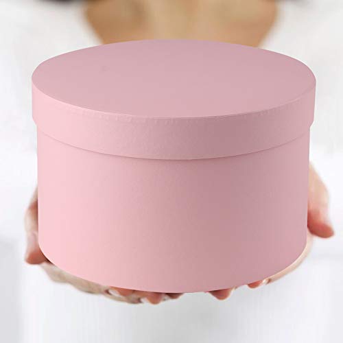 Oairse Pink Round Gift Boxes with Lids for Presents Round Flower Boxes for Arrangements 4 Packs Nesting Gift Boxes with Lids for Bridesmaid, Proposal, Wedding, Birthday, Baby Showers