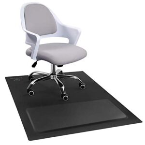 anti-fatigue standing office chair mat for hardwood floor with cushioned foam foot support, 48” x 36” desk chair mat, scratch resistant and waterproof anti-slip surface, soft ergonomic cushion