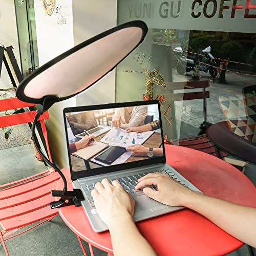 TOYMIS Laptop Sun Shade for Working Outside with Clip, 17.7x11.8inch Flexible & Foldable Cubicle Shade Laptop Sun Visor Portable Shield Cover Heat Shield Laptop Canopy for Desk Outside(Grey)