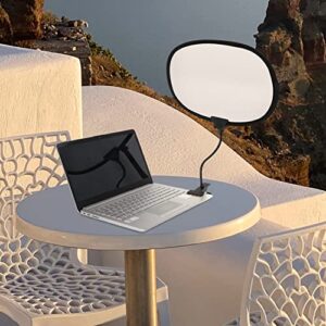 TOYMIS Laptop Sun Shade for Working Outside with Clip, 17.7x11.8inch Flexible & Foldable Cubicle Shade Laptop Sun Visor Portable Shield Cover Heat Shield Laptop Canopy for Desk Outside(Grey)