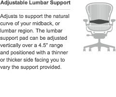 Herman Miller Classic Aeron Task Chair: Tilt Limiter w/Seat Angle Adj - Lumbar Pad - Fully Adj Vinyl Arms - Standard Carpet Casters