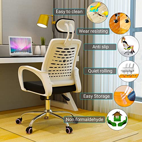 Office Chair Mat for Hardwood Floor&Tile Floors - 45×59 Inch L & U Shaped, Desk Chair Mat for use on Large Desks & Large Computer Tables, EVA Material Odorless&Non-Slip&Easy to Clean&Without Curling