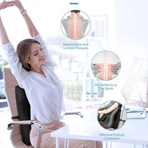 Tsumbay Lumbar Support Pillow Memory Foam Back Cushion Ergonomic Backrest for Back Pain Relief with Breathable 3D Mesh and Adjustable Belts, for Office Chair, Car Seat, Gaming Chair and Wheelchair