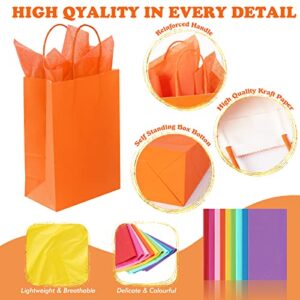 TOMNK 36 Pieces Small Size Gift Bags with 36 Tissue Paper 9 Colors Bulk Party Favor Bags with Handles, Rainbow Gift Bags for Wedding, Baby Shower, Birthday, Party Supplies