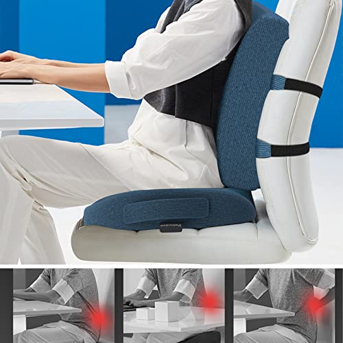 2022 Memory Foam Seat Cushion Orthopedic Design & Back / Lumbar Support Pillow for Office Chair, Car, Truck, Wheelchair for Hemorrhoid, Pregnancy Post Natal, Sciatica,Tailbone & Lower Back Pain Relief