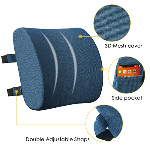 2022 Memory Foam Seat Cushion Orthopedic Design & Back / Lumbar Support Pillow for Office Chair, Car, Truck, Wheelchair for Hemorrhoid, Pregnancy Post Natal, Sciatica,Tailbone & Lower Back Pain Relief