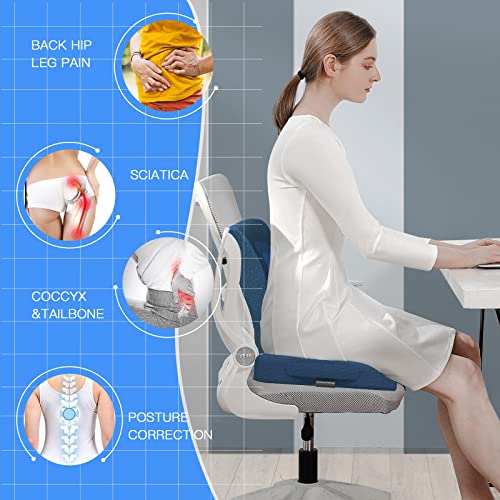 2022 Memory Foam Seat Cushion Orthopedic Design & Back / Lumbar Support Pillow for Office Chair, Car, Truck, Wheelchair for Hemorrhoid, Pregnancy Post Natal, Sciatica,Tailbone & Lower Back Pain Relief