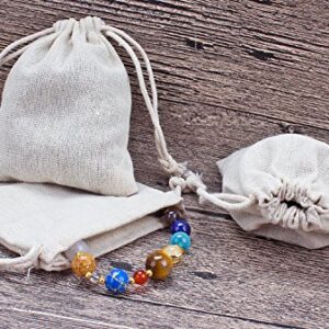 Hapdoo 24 Pack Cotton Muslin Bags with Drawstring Gift Bags Jewelry Pouches Sacks for Wedding Party and DIY Craft, 3 x 4 Inches, Presents, Festivals…