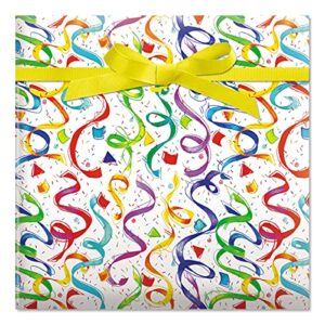 happy birthday confetti jumbo rolled gift wrap – 23 inches x 32 feet (61 square feet total), peek-proof, for birthdays, graduations, baby showers and more