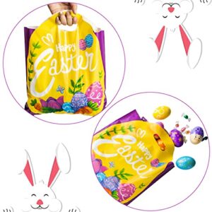 JOYIN 48 Pcs Easter Gift PE Bags 11.8" x 11.8", Egg Shaped PE Easter Gift Goodie Bags Party Treat Bags for Easter Egg Hunt, Easter Kids Party Favor Supplies