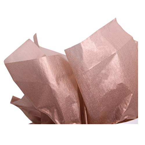 UNIQOOO 40 Sheets 20X26" Large Premium Metallic Tissue Gift Wrap Paper Bulk Rose Gold, Great for Gift Bag, Recyclable Gift Wrapping Accessory, Perfect for Wedding, Party, Art Craft Idea