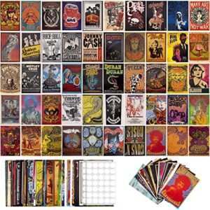 drcurots 50pcs vintage wall collage kit aesthetic pictures rock posters for room aesthetic cottagecore room decor band posters for girls boys teen bedroom, 4×6 inch