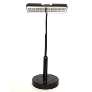 LIGHTACCENTS Battery Operated Lamp LED Desk Lamp - Cordless Lamp - Portable Office Desk Lamp Table Lamp Super Bright LED's with Adjustable Metal Neck, Use with Batteries or Included AC Adaptor(Black)