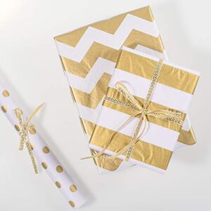 Whaline Metallic Tissue Paper 20" x 28" Big Size Gift Wrap Paper Bulk Gift Wrapping Accessory Wrap for Christmas, Birthday, DIY and Craft, Gift Bags (Gold)