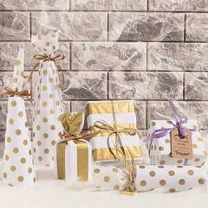 Whaline Metallic Tissue Paper 20" x 28" Big Size Gift Wrap Paper Bulk Gift Wrapping Accessory Wrap for Christmas, Birthday, DIY and Craft, Gift Bags (Gold)