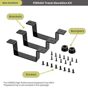 FERSGO Under Desk Keyboard Tray 20" x 11", Easy to Install Sliding Undermount Keyboard and Mouse Tray with Wrist Rest, Swivels 360° with Adjustable Height and ±15° Tilt Angle 17.75" Track With Spacers