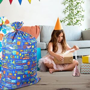 Lager Plastic Gift Bags(36x56inch),2 Pieces Jumbo Present Bags with Patterns of Spotted Balloons and Letters,Reusable Giant Wrap Bags for Baby Shower, Birthday, Party, Wedding, Christmas
